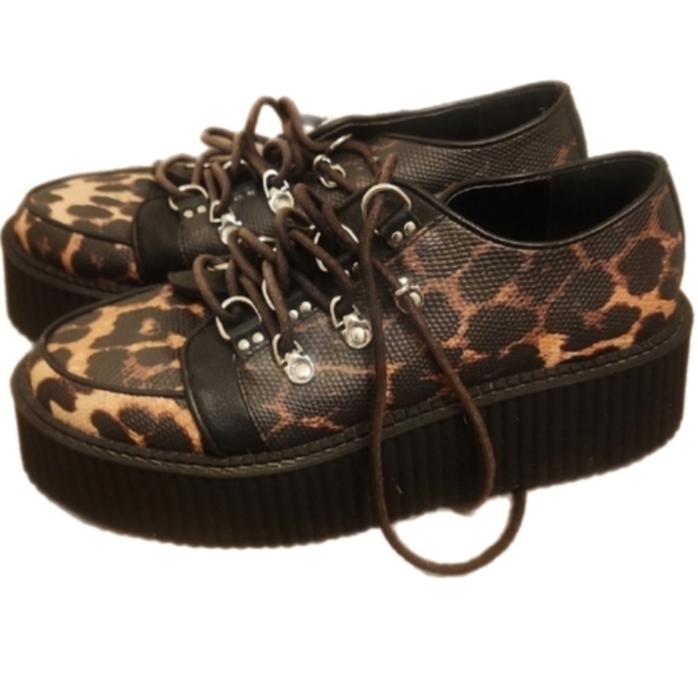Killstar Leopard Creepers Platform Shoes Goth Punk Alt - Picture 2 of 11